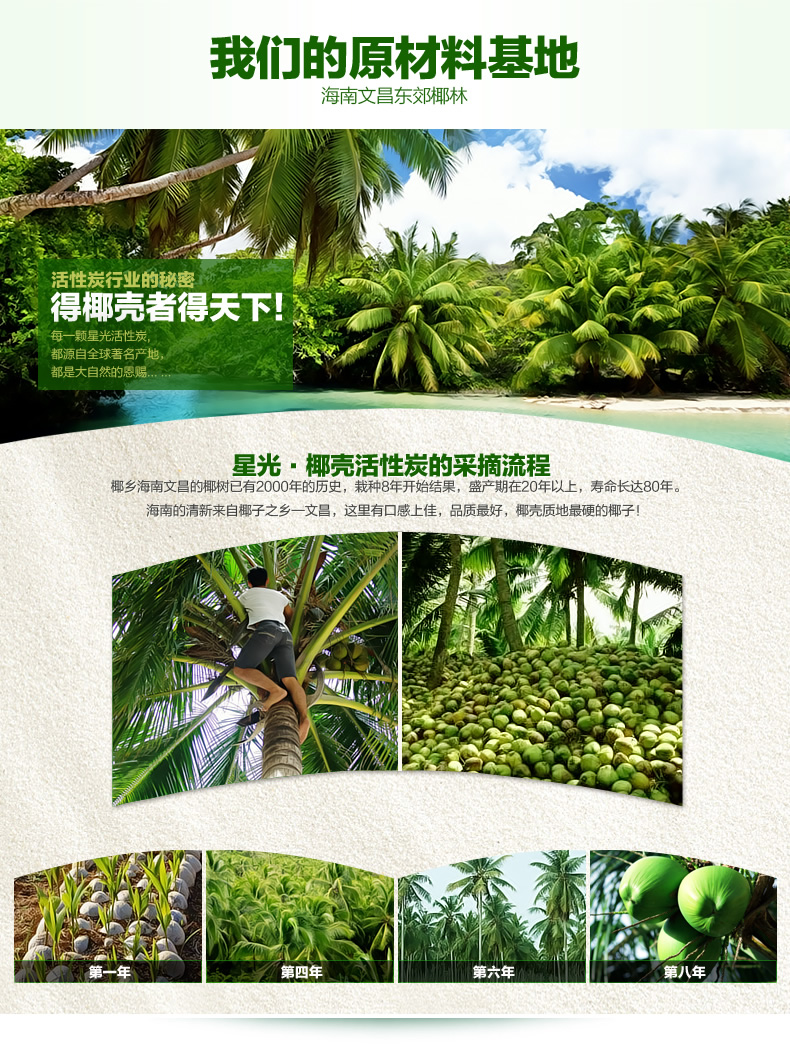 海南星光椰壳活性炭包 新房装修除甲醛去除异味 家用室内净化空气 超值饭量装3400g