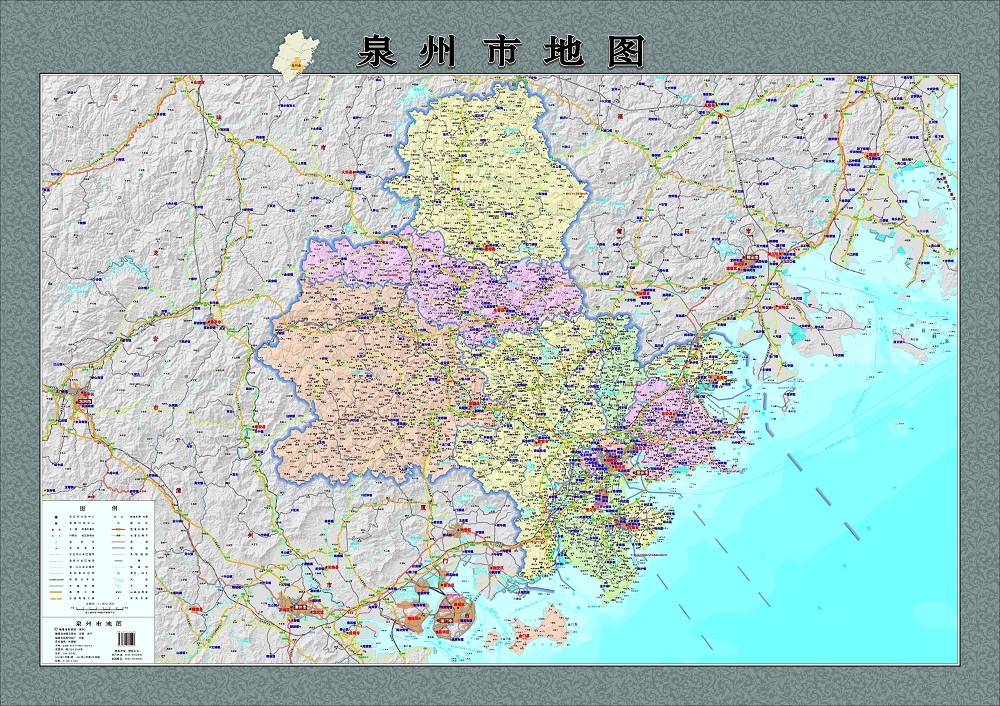 2015新版 泉州市地图挂图 石狮市 晋江市 南安市 惠安县 德华县等