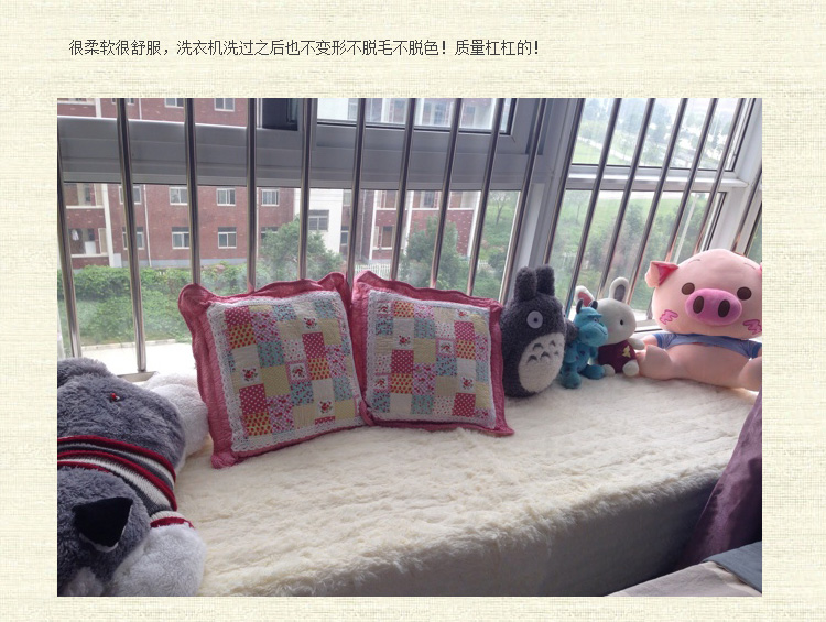 
                                        小家子冬季加厚北欧宜家风格长毛绒沙发垫实木真皮布艺沙发巾罩套坐垫可定制 长毛绒米白 70cm*70cm做靠背扶手                