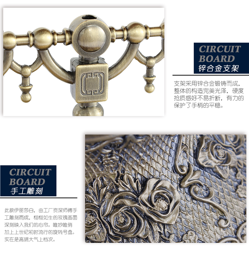 佳话坊 家居摆件工艺品 欧式仿古电话机 客厅创意装饰品 复古家用座机 老式古典手摇旋转拨号