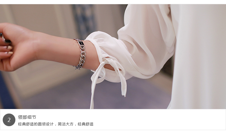 衣族一行 2015年春夏新品雪纺衬衫女士蕾丝打底雪纺衫七分袖韩版宽松蕾丝打底上衣女款 黑色 L