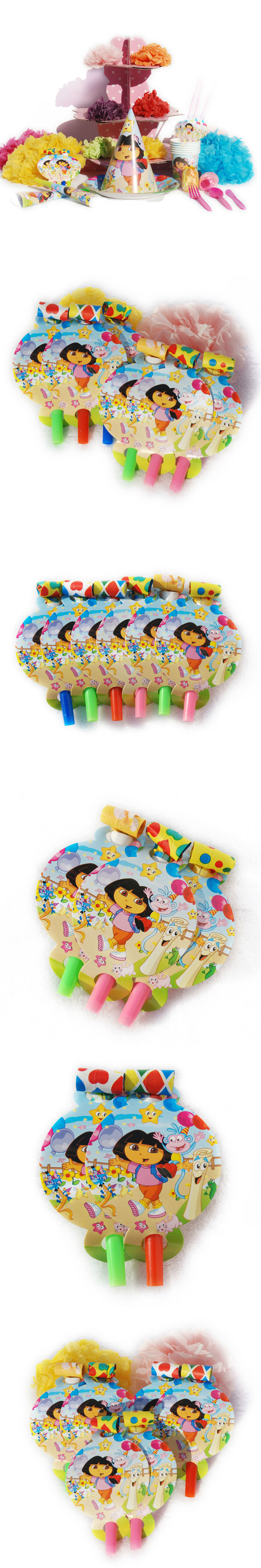 
                                        孩派HighParty生日用品//生日派对用品/生日聚会用品/Dora多拉主题吹龙/6个                