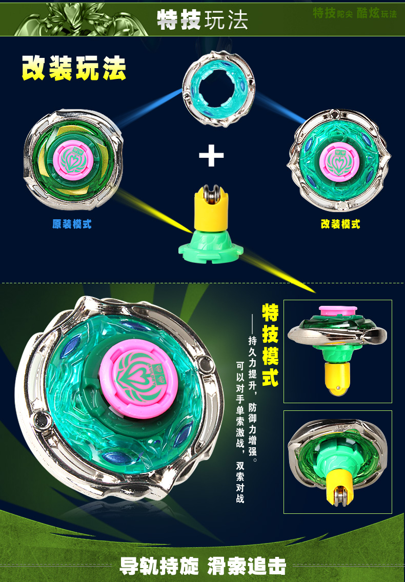 奥迪双钻陀螺玩具4飓风战魂5战斗王代陀螺裂变陀螺玩具套装炫光加速版
