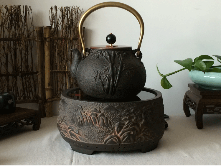 
                                        【盛虎堂铁壶旗舰店】台湾原矿陶土电陶炉 线路版按键式手工铁壶银壶铜壶电热茶炉无辐射 田园 田园居士 功率1200瓦                