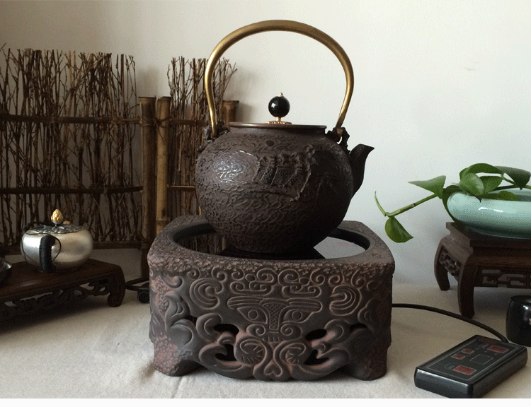
                                        【盛虎堂铁壶旗舰店】台湾原矿陶土电陶炉 线路版按键式手工铁壶银壶铜壶电热茶炉无辐射 田园 田园居士 功率1200瓦                