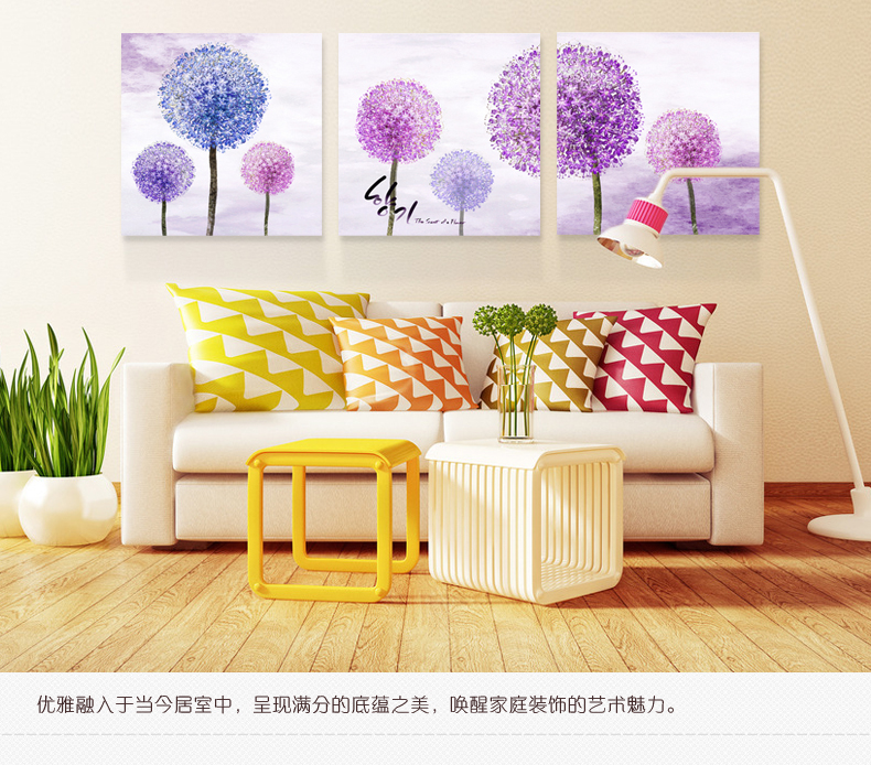 
                                        森图亚 装饰画客厅沙发背景墙画餐厅无框画玄关现代壁画中式三联挂画 STA-16 蝶恋花 40*40（25MM厚度）整套价格                