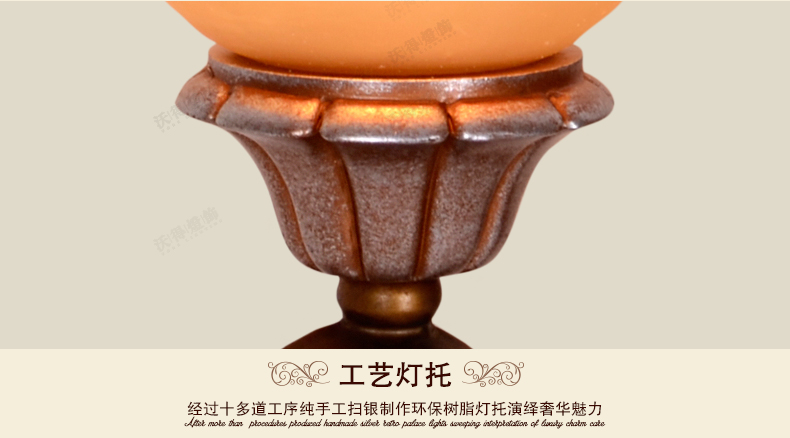 
                                        沃得简约欧式壁灯 客厅卧室床头壁灯复古简欧过道壁灯阳台灯树脂壁灯单双头6003 单头 方向可调                