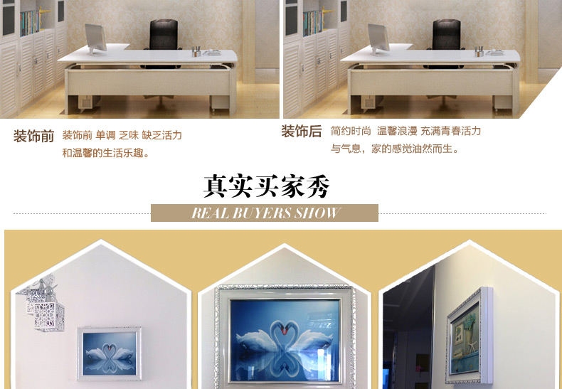 
                                        欧式电表箱装饰画 配电箱装饰画 电闸箱装饰画 配电箱遮挡箱  电闸盒装饰 FY04优雅天鹅 50长*40高 液压                