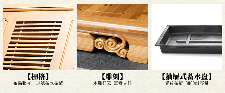 雅集陶瓷茶具套装功夫茶 景德镇白瓷茶道套装 带竹茶盘茶海