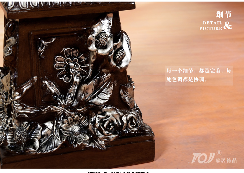 
                                        丽盛（LISHENG）/欧式复古风格/家居装饰树脂罗马柱/花盆架/电话架/花架 裂纹白                