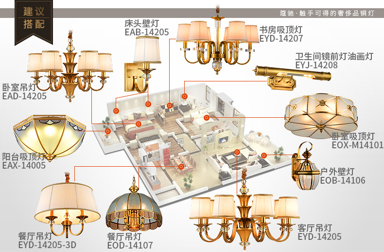 鹰皇蔻驰 全铜焊锡灯餐吊灯灯具 美式书房灯 欧式餐厅 简约饭厅灯饰