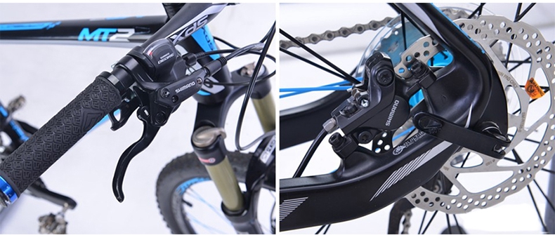在制动方面,shimano355油压碟刹也为山霸mt2提供了良好的制动性能