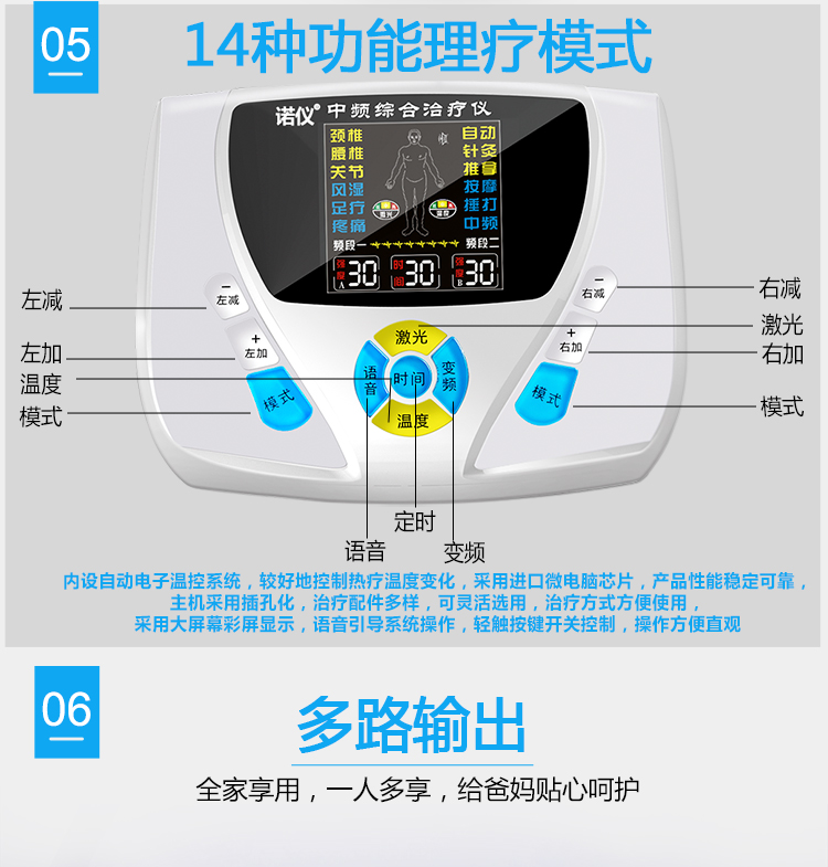 诺仪中频治疗仪理疗仪器肩周炎理疗电疗腰椎间盘突出治疗仪送父母礼物