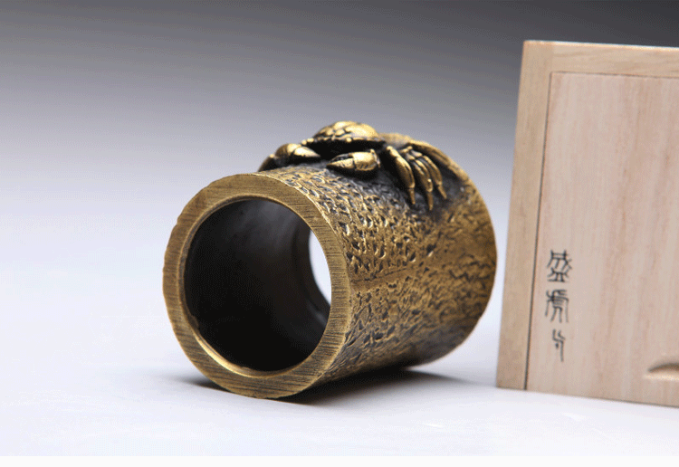 
                                        【盛虎堂旗舰店】铁壶盖置 茶壶盖架 壶盖托 茶宠 茶道零配件 纯铜蟹盖置 黄铜色 盖置                