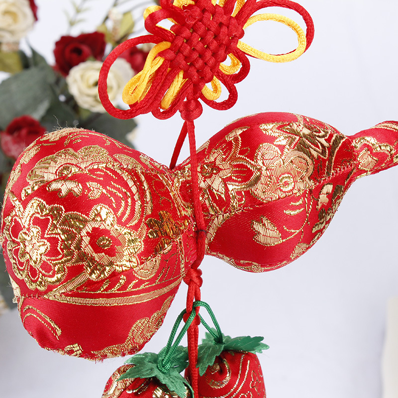 礼中国结香包挂件春节鞭炮葫芦挂饰过年辣椒装饰年会礼品礼年货家居喜庆装饰 一串装 B款 葫芦挂6个辣椒