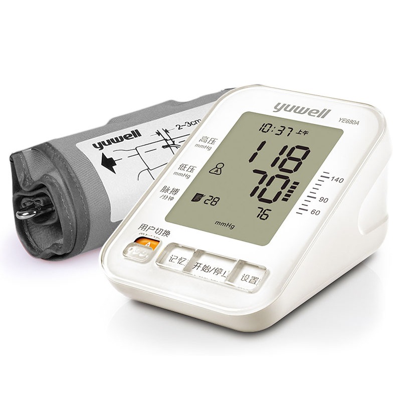 鱼跃（YUWELL）电子血压计 上臂式YE680A 家用血压计 智能测血压仪（旗舰款） 