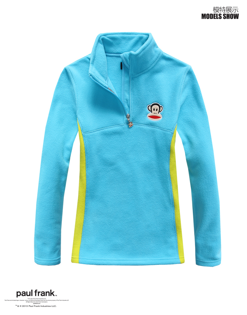 paulfrank大嘴猴2015春季新款女式套头绒卫衣外套paulfrank正品 紫红色 XL