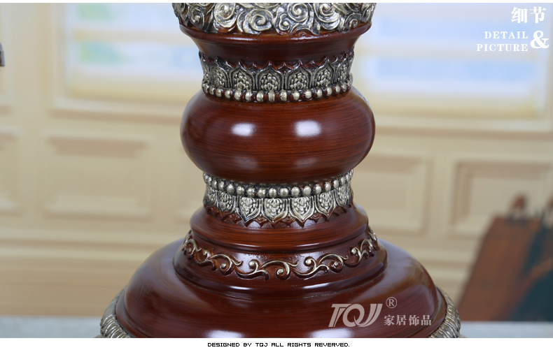 
                                                            屯奇居（TQJ）/欧式客厅卧室台灯电话机/床头装饰台灯/书房美式蕾丝装饰灯 棕色                