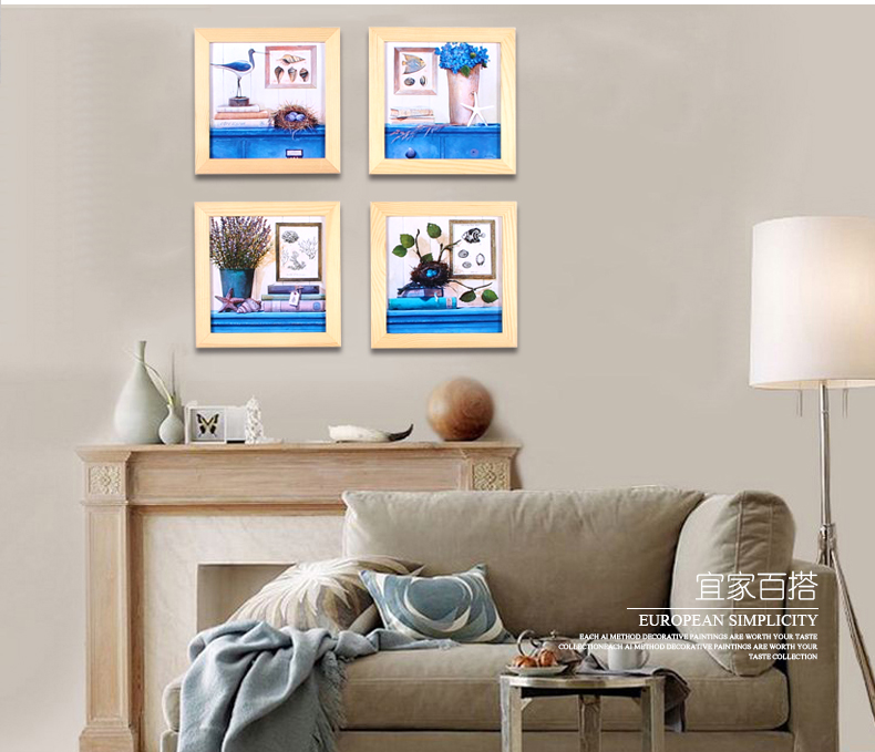 艾法 照片墙  装饰画 客厅沙发地中海风格装饰画卧室墙画餐厅挂画 C 6寸正方形