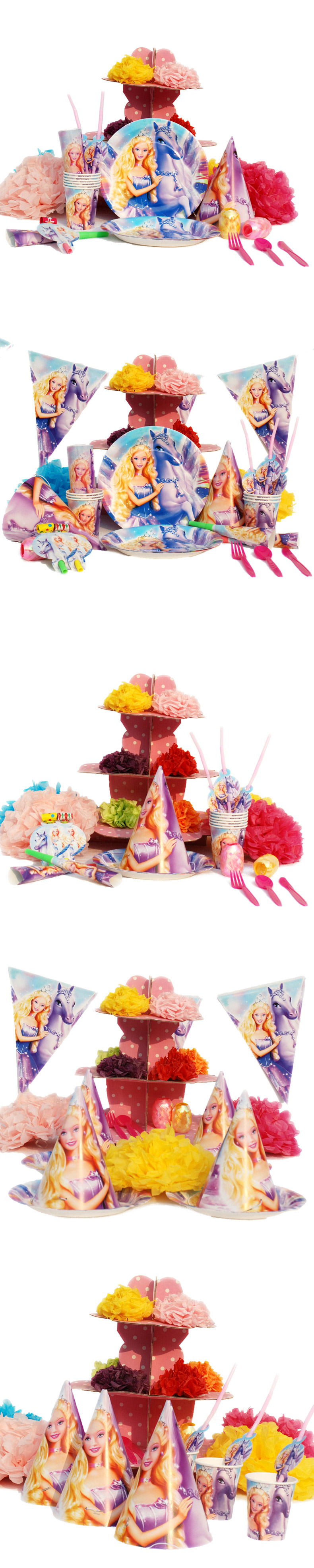 
                                        孩派HighParty生日派对用品套装/生日用品 芭比娃娃6人基本装                