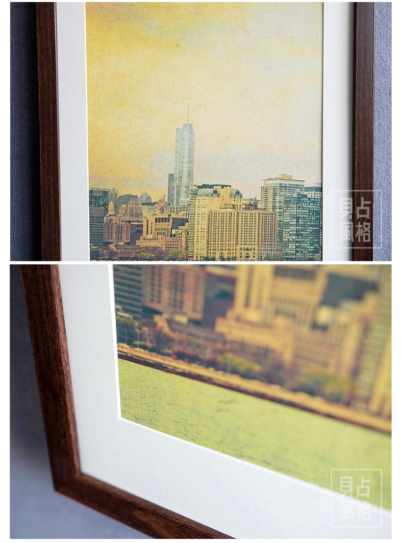 贝占风格 美式客厅装饰画餐厅复古有框画挂画办公室字画墙壁挂画 热咖啡三件套 35*50