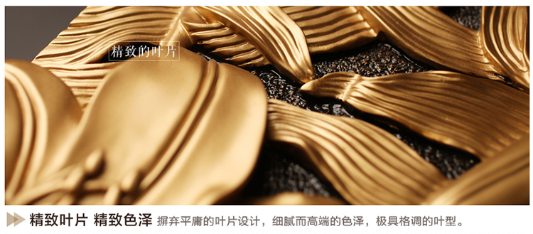 
                                        福雕家饰 现代装饰画客厅沙发墙背景画无框三联玫瑰爱情风格家居浮雕画壁画挂画 缤纷 金色 60*60*3                