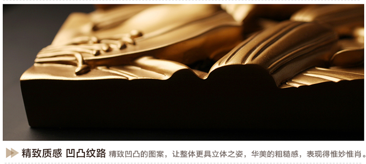 
                                        福雕家饰 现代装饰画客厅沙发墙背景画无框三联玫瑰爱情风格家居浮雕画壁画挂画 缤纷 金色 60*60*3                
