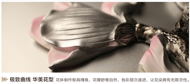 福雕家饰 现代装饰画客厅画沙发背景墙画 无框三联恬静雅致风格 家居浮雕画壁画挂画 紫荆花 红色 60*60*3