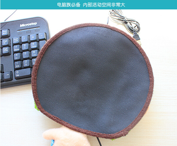 圣羽USB暖手鼠标垫 绿色大兵