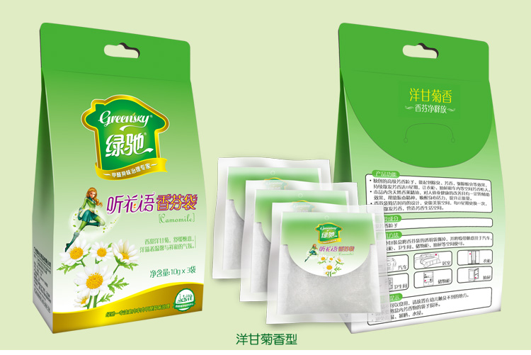 
                                        
                                                            绿驰 10g*3袋洋甘菊香包袋 无火香薰香袋 衣柜汽车室内干花净化空气香薰精油 卧室除异味熏香                