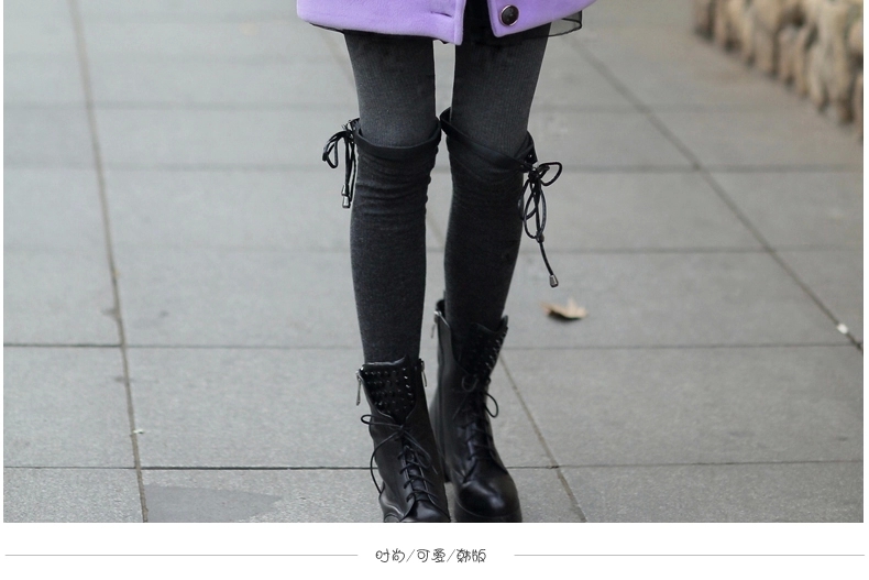 伊凡菲 可爱少女装2015冬季新品初高中女学生装 甜美加厚毛呢大衣女连帽中长款绒衣 灰色 XL