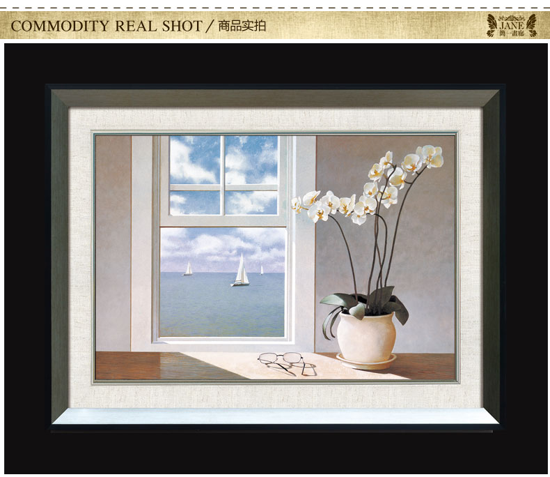 简一画廊 遮挡电表箱装饰画推拉式 现代简约有框电箱画 总开关配电箱壁挂画JY101 居家首 F款 54*70
