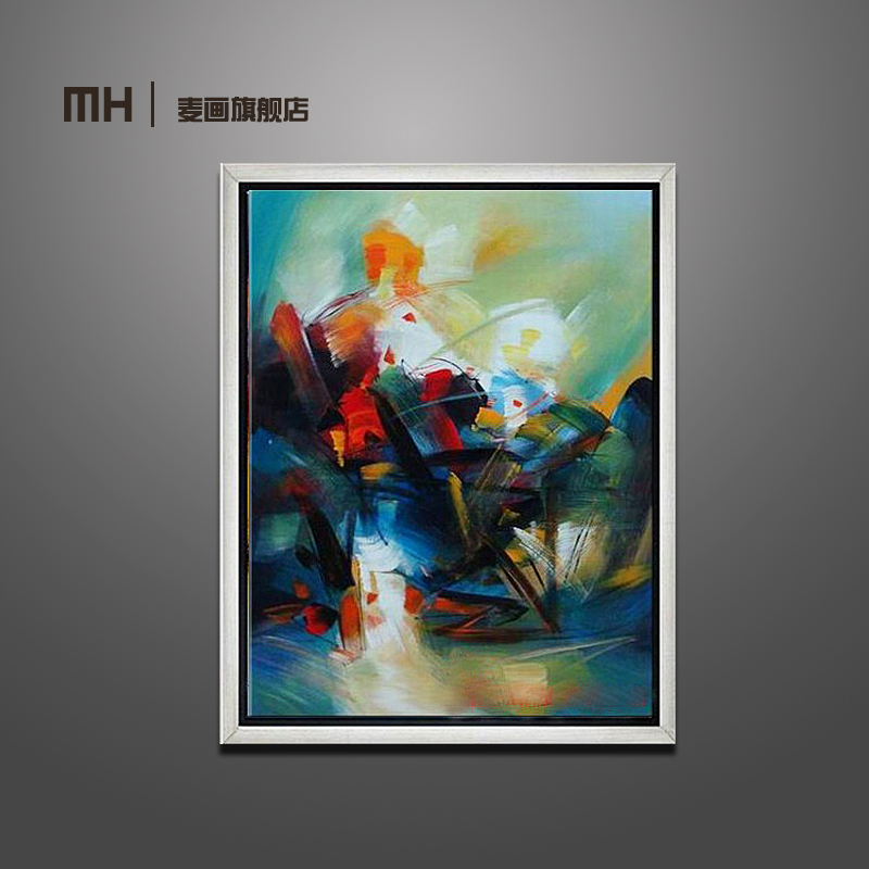 麦画 简约纯手绘油画 抽象画 赵无极油画 客厅装饰画