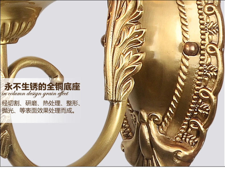 
                                        可颂欧式全铜灯 美式灯 焊锡灯 卧室床头灯 客厅大厅壁灯 双头壁灯                