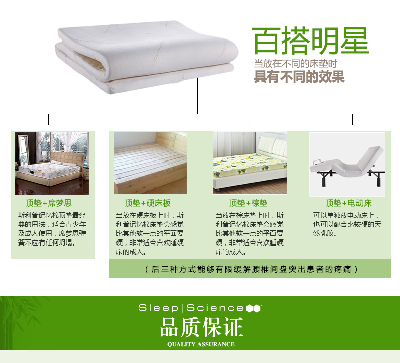 Sleep Science美国斯利普黑宝石竹炭记忆棉床垫 单双人床垫学生床垫床褥子护脊解压 150X200X5CM