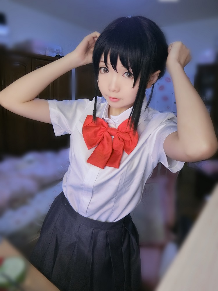 你的名字cos宫水三叶叶cosplay服装动漫女校服cos 三叶 假发 l_ 6折