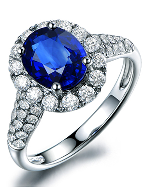 米莱珠宝 斯里兰卡皇家蓝蓝宝石戒指2.