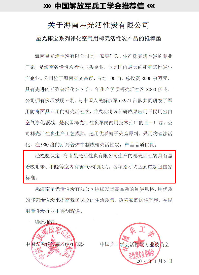 海南星光活性炭 除甲醛家用净化除味椰壳炭包 2000g