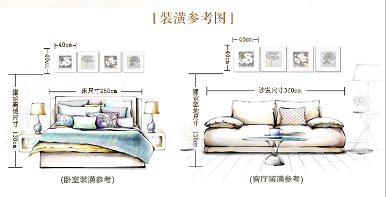 
                                        福雕家饰（RELIFE） 现代客厅装饰画沙发背景墙壁画餐厅画浮雕3d立体四联挂画 无框小清新风格 黑白色 现货 40*40*4                