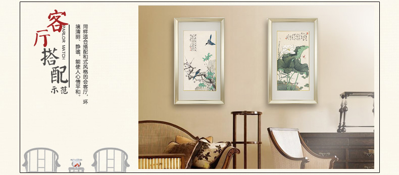 
                                        吉运来卧室沙发客厅装饰画墙画挂画中式壁画有框张大千-五色荷花 香槟银GHXS-611 外框尺寸72*120cm                