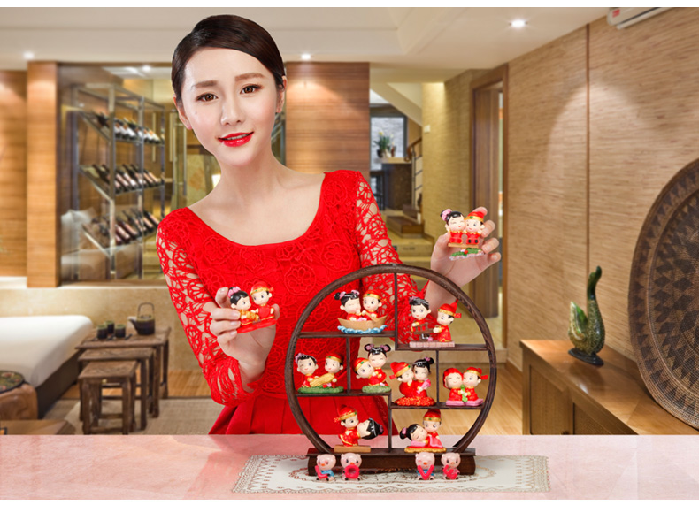 吉善缘家居 情人节礼物 婚庆礼品 婚房装饰 婚庆娃娃博古架 创意家居饰品工艺品0049  阿二情史 10款