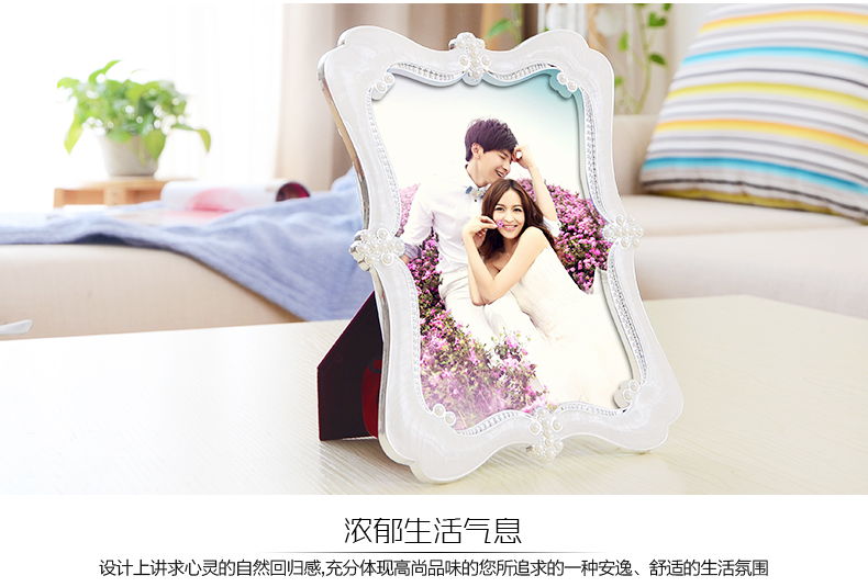 图慕相框摆台 7寸6寸 10寸8寸影楼生活照水晶相框欧式婚纱照珍珠创意 天使树脂相框 7寸