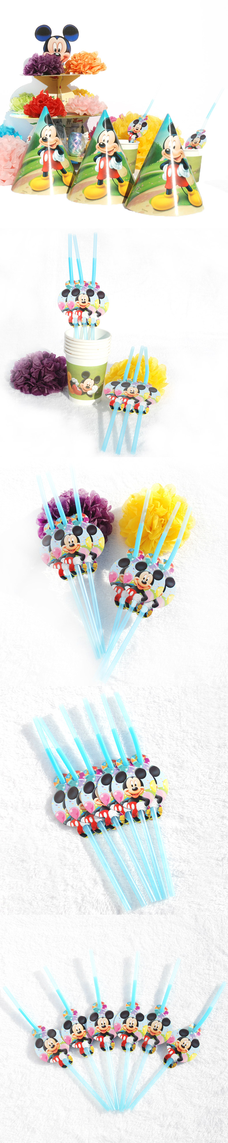 
                                        孩派 生日用品 派对用品 聚会用品 米奇Mickey主题吸管6个                