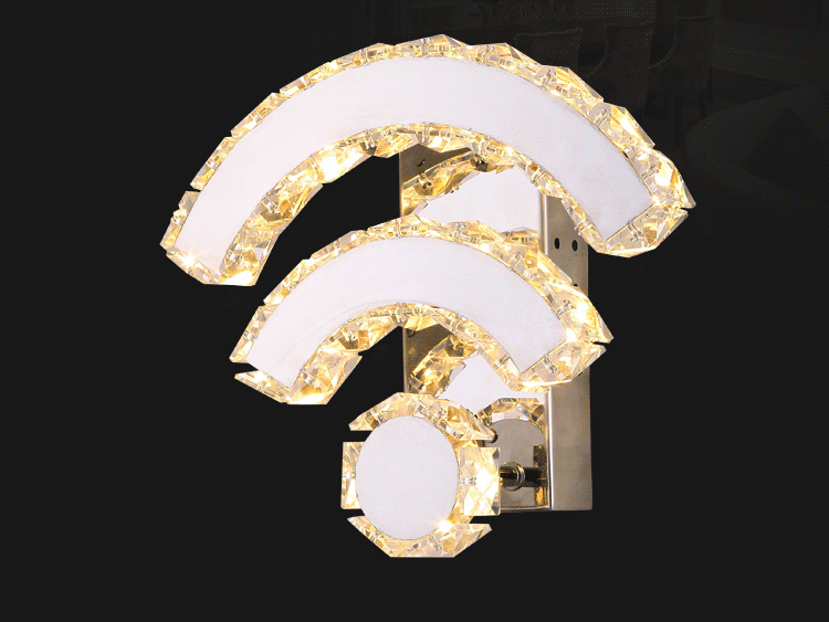 先强灯饰 客厅卧室过道创意wifi壁灯 MB5003 水晶不锈钢LED光源装饰灯 (B) 200*270*100mm