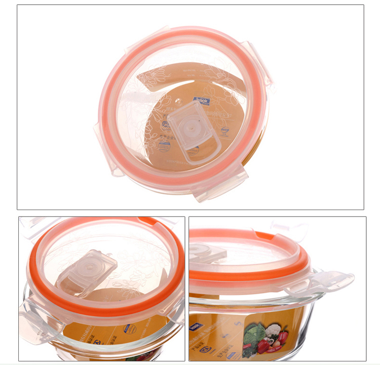 
                                        韩式ICOOK耐热玻璃饭盒冰箱微波炉烤箱可用保鲜盒便当碗三件套带保温包套装IK086 棕色盖套装                