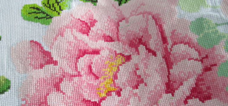 
                                        绣美人电脑机绣十字绣成品九尺牡丹国色牡丹客厅大画 下图装框尺寸220*90CM                