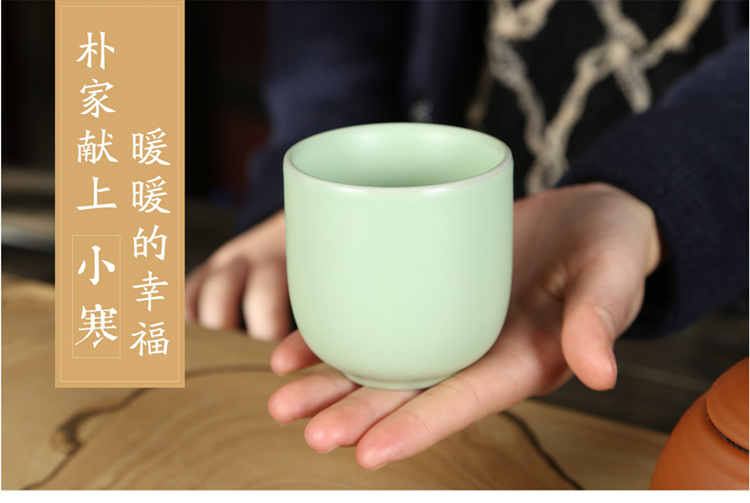 朴家 汝窑暖手杯 汝窑汝瓷茶杯陶瓷汝窑单杯品杯茶杯开片品茗杯