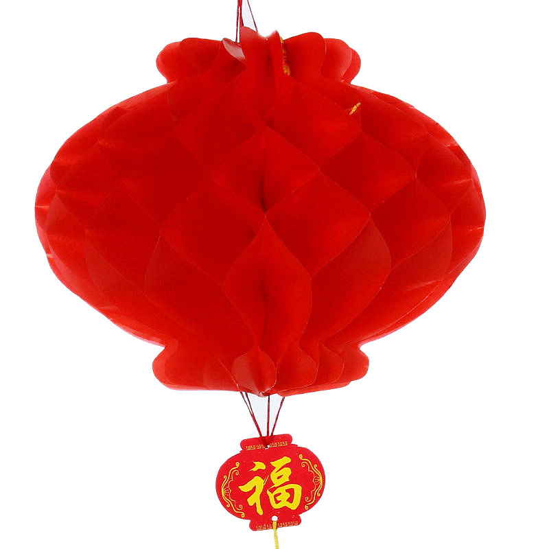加厚塑纸灯笼串挂件 红色折叠红灯笼 春节过年货中国结灯笼居家装饰羊年 一包10个装 25号10个装
