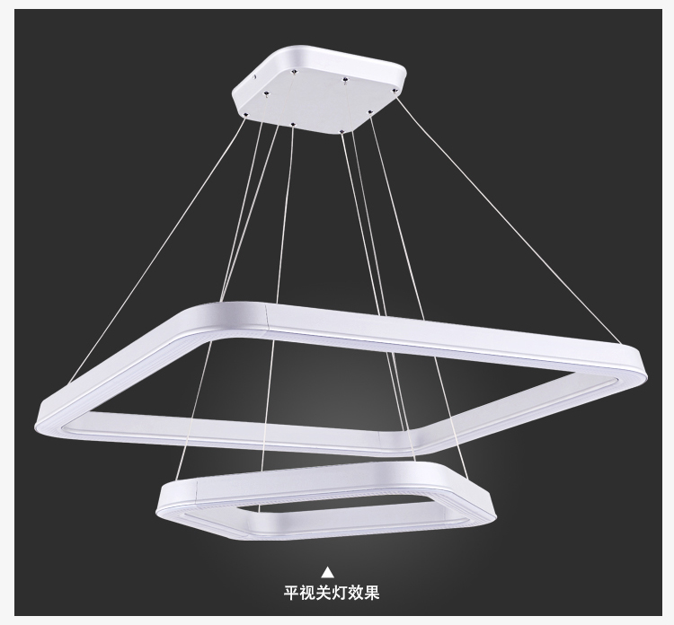 先强 客厅餐厅饭厅吸顶灯 MX2114 现代简约LED亚克力几何艺术造型组合方形灯具(B) 双圈方形吸顶