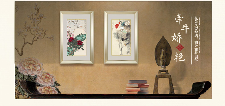 
                                        吉运来卧室沙发客厅装饰画墙画挂画中式壁画有框张大千-五色荷花 香槟银GHXS-611 外框尺寸72*120cm                